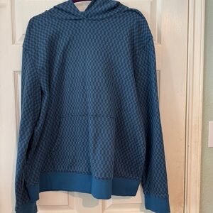 NWOT Blue and Gray Checkered Sweatshirt Hoodie Size XXL